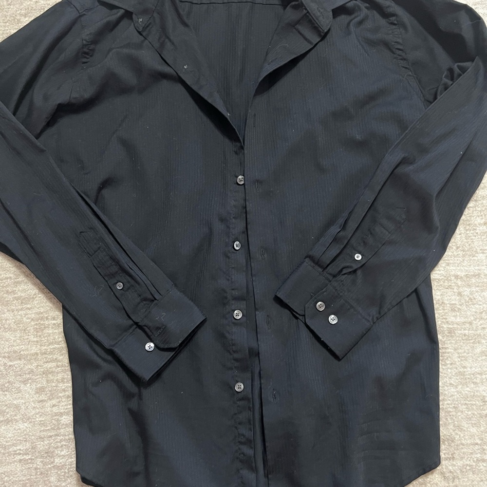Van Heusen Black Casual Button Down Shirt